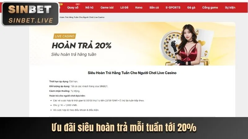 Chương trình hoàn trả cược thể thao hàng tuần 55vin nổ hũ
